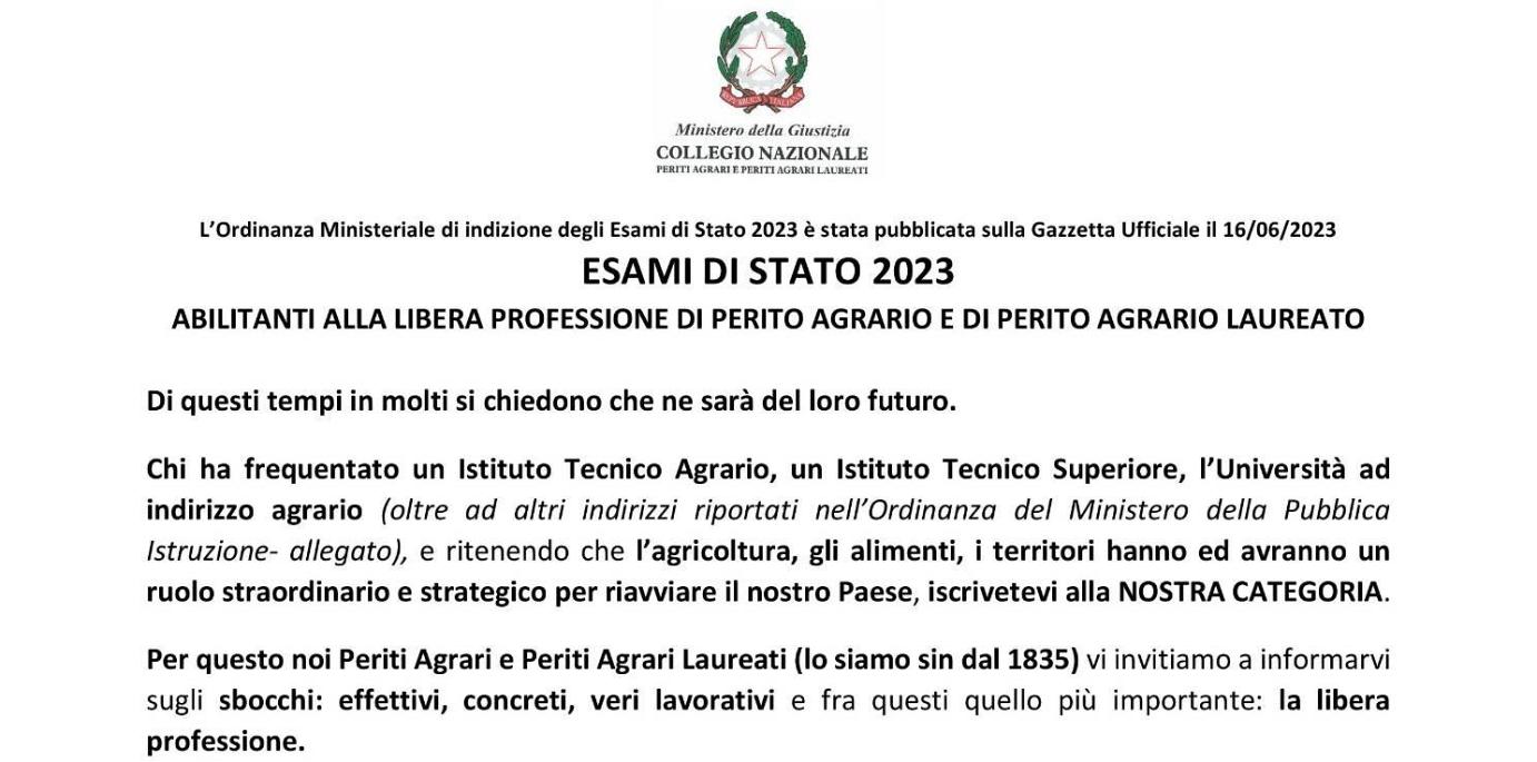 Informativa - Manifesto Esami di Stato sessione 2023