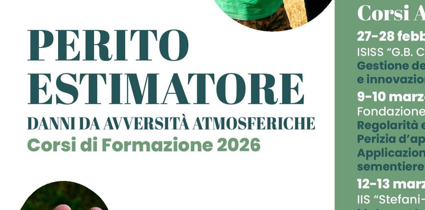 PERITO ESTIMATORE DANNI DA AVVERSITA' ATMOSFERICHE - CORSO DI AGGIORNAMENTO 2026