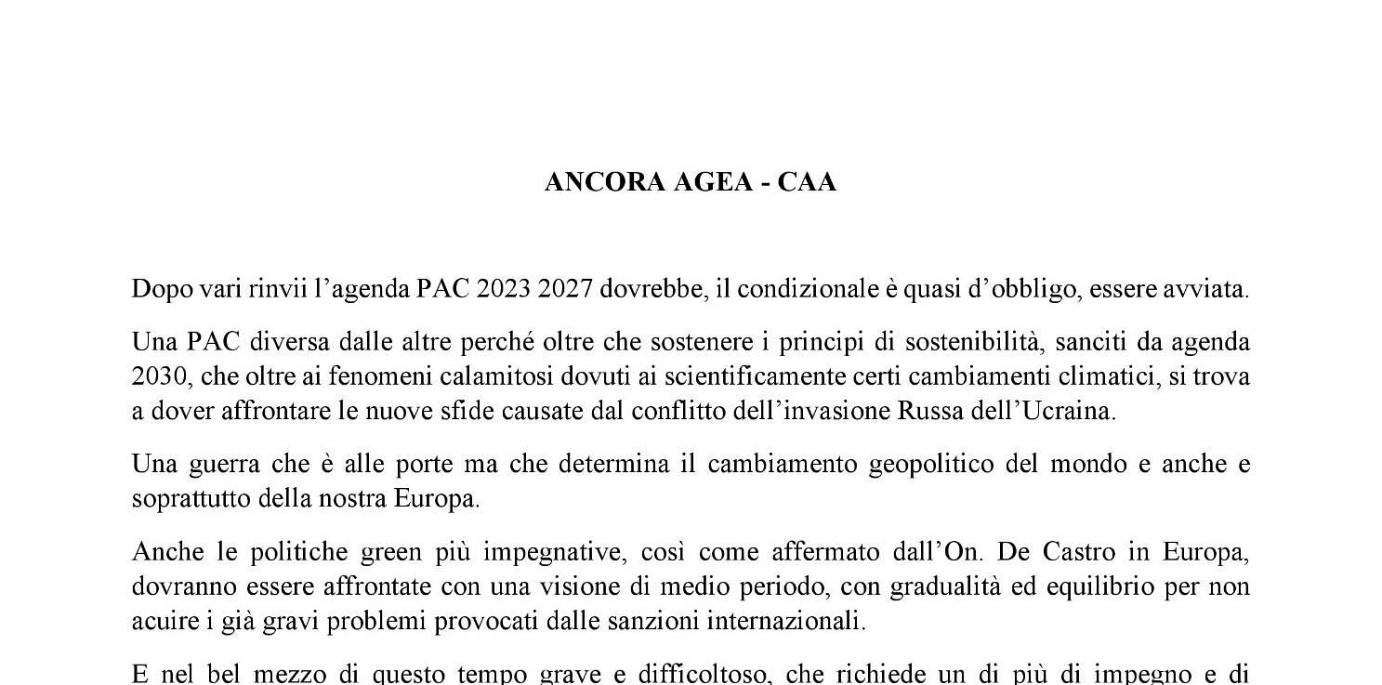 ANCORA AGEA - CAA