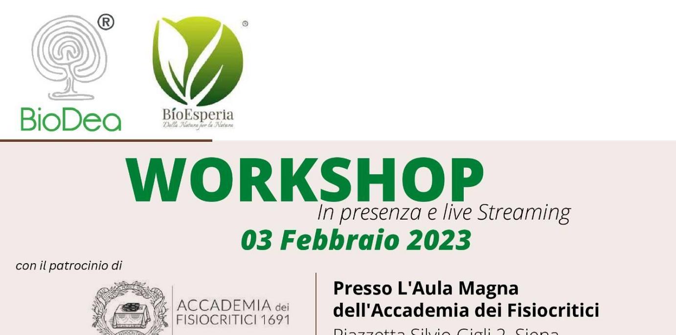 WORKSHOP in presenza e live Streaming 03 Febbraio 2023 dalle 10:00 alle 13:00 