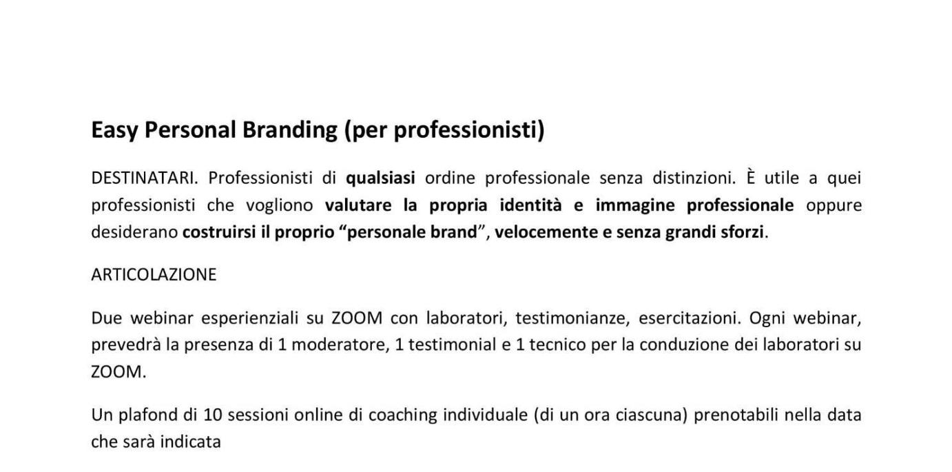 Easy Personal Branding (per professionisti)