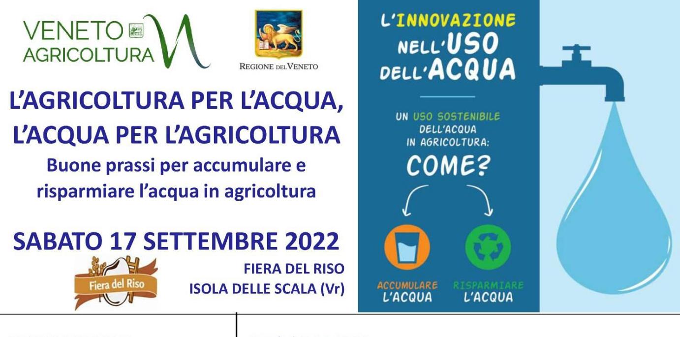 L'AGRICOLTURA PER L'ACQUA, L'ACQUA PER L'AGRICOLTURA